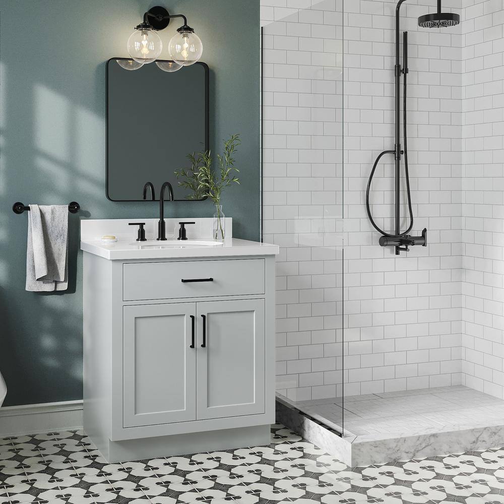 Hepburn 30" Gray Hardwood Single Freestanding Vanity Cabinet