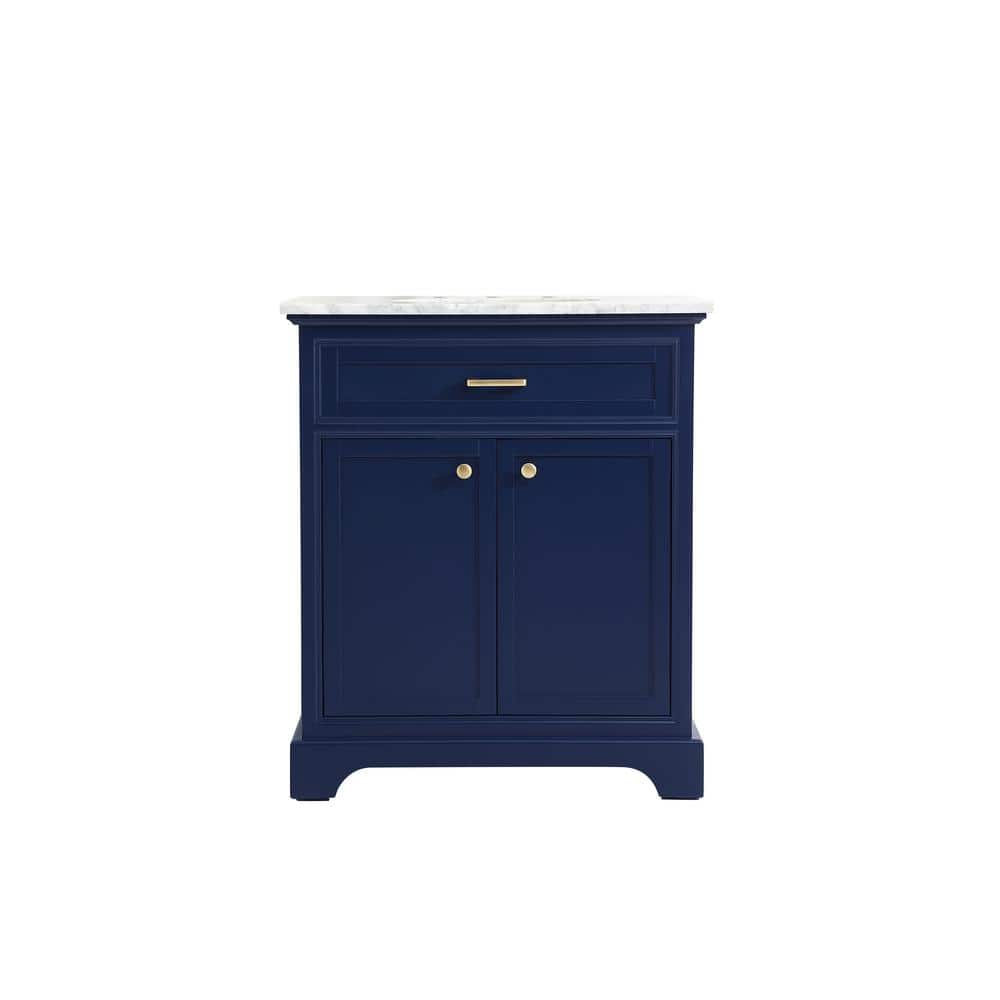 Simply Living 30 in. W x 21.5 in. D x 35 in. H Bath Vanity in Blue with Car