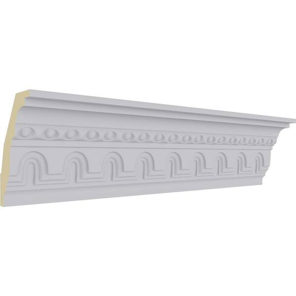 Ekena Millwork 2-7/8 in. x 4-3/8 in. x 94-1/2 in. Polyurethane Heaton Crown Moulding