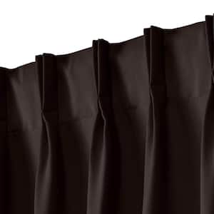 Espresso Sateen Solid 30 in. W x 96 in. L Noise Cancelling Thermal Pinch Pleat Blackout Curtain (Set of 2)
