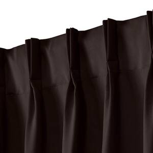 Espresso Sateen Solid 30 in. W x 108 in. L Noise Cancelling Thermal Pinch Pleat Blackout Curtain (Set of 2)