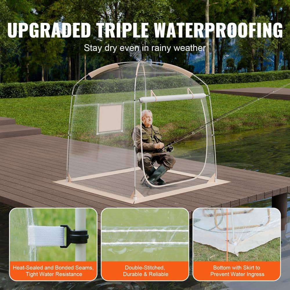 4-Person Clear PVC Camping Bubble Tent with Carry Bag