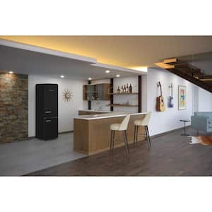 Classic Retro 21.6 in. 8.7 cu. ft. Retro Bottom Freezer Refrigerator in Midnight Black, ENERGY STAR