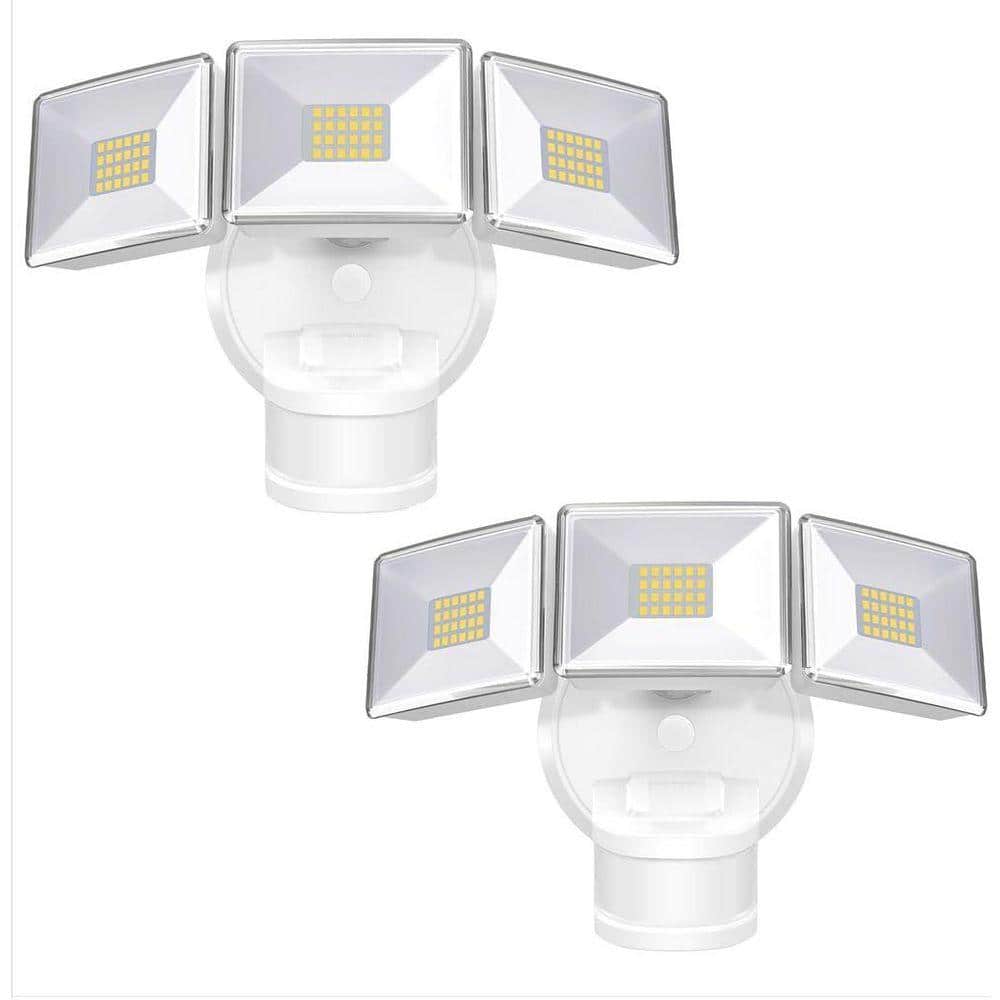 30 Watt Equivalent 4500 Lumen 180° White Motion Sensing Dusk to Dawn LED Flood Light IP65 Waterproof 2 Pack price history on PriceWatchPro