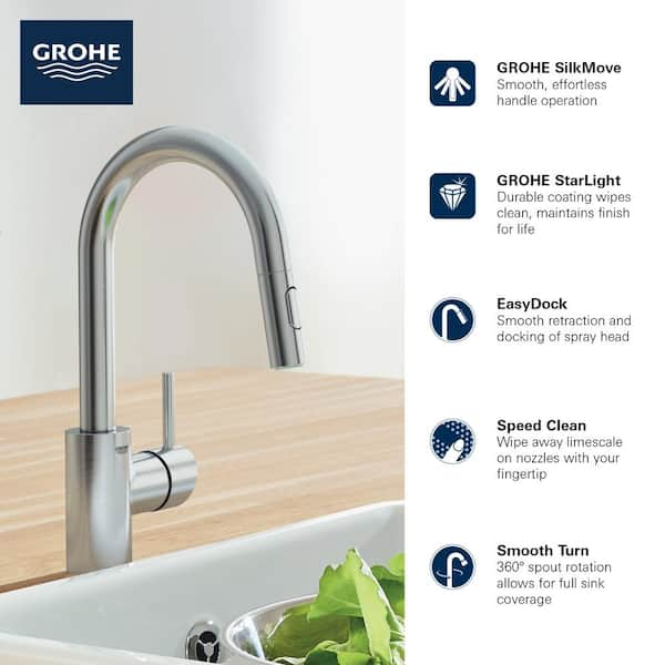 Grohe popular 31378003 Minta Single-Handle Kitchen Faucet, Starlight Chrome