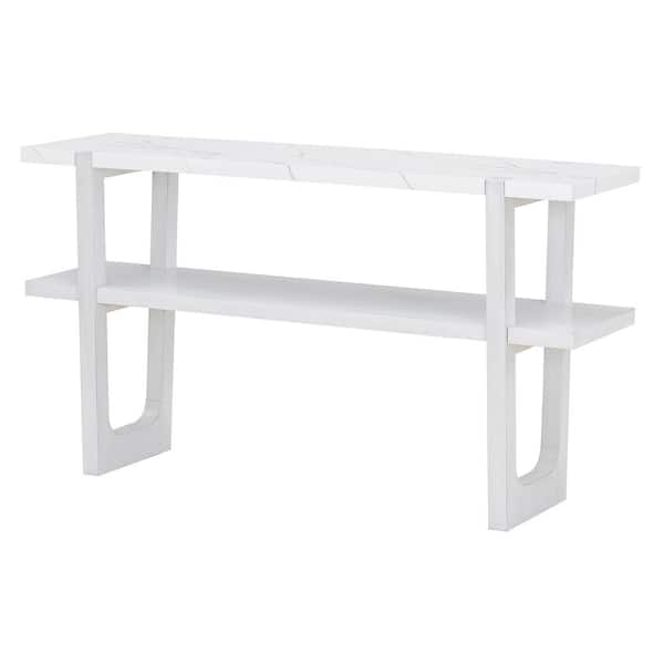 54 in. W x 15 in. D x 30 in. H Bathroom White Linen Cabinet
