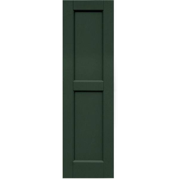 Winworks Wood Composite 12 in. x 42 in. Contemporary Flat Panel Shutters Pair #656 Rookwood Dark Green