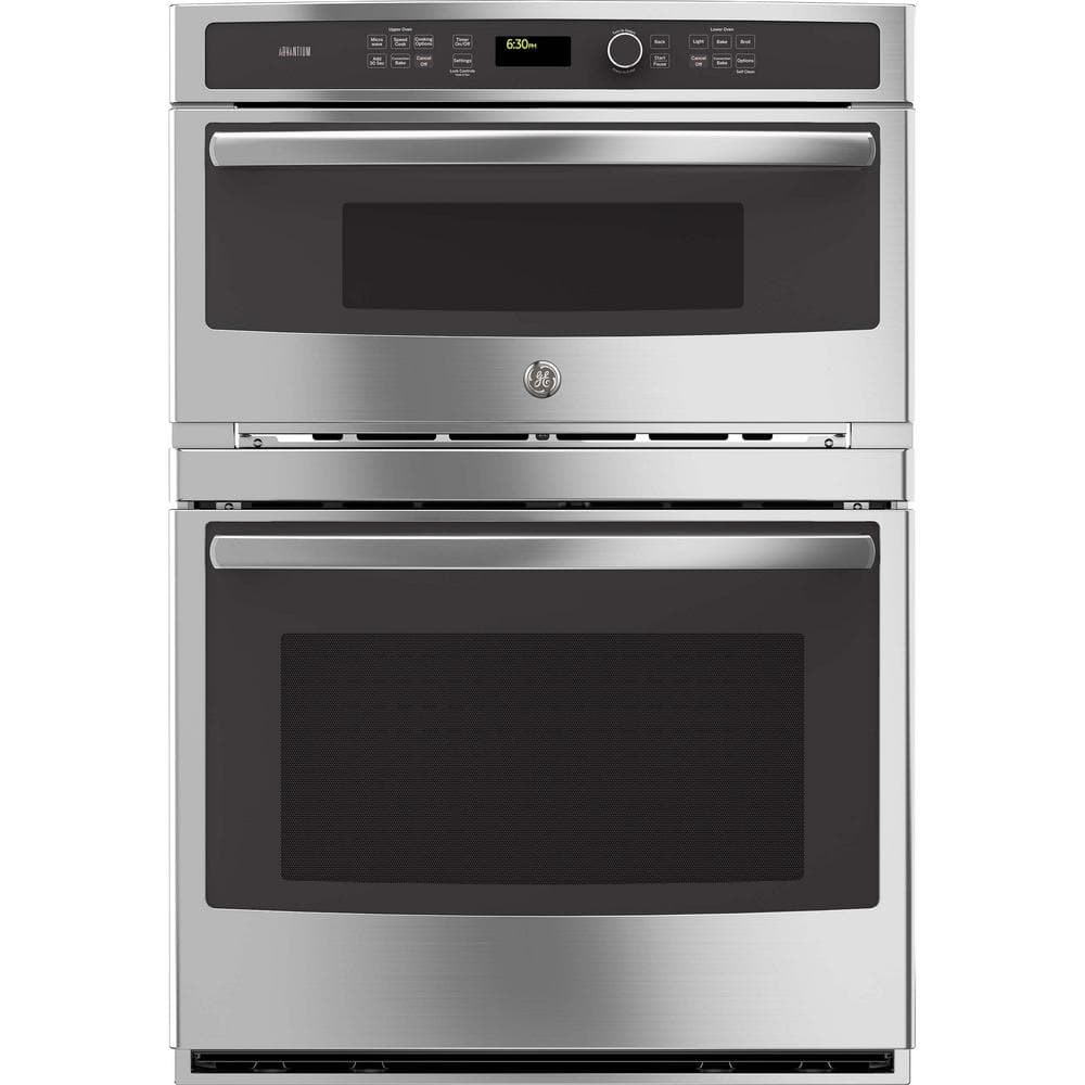 GE Profile Profile 30 in. Double Electric Convection Wall Oven with Built-In Advantium Microwave in Stainless Steel, Silver