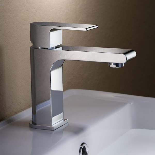 Allaro Single Hole 1-Handle Low-Arc Bathroom Faucet in Chrome