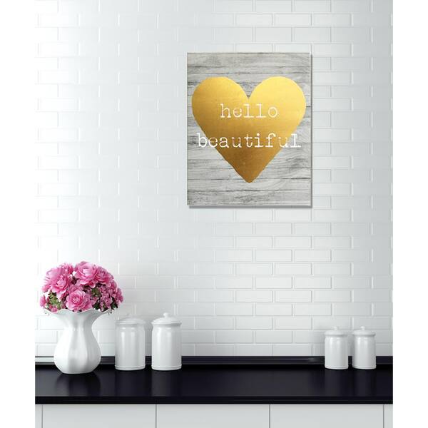 Wynwood Studio 20 in. x 16 in. "Hello Beautiful" By Wynwood Studio Framed Printed Canvas Wall Art