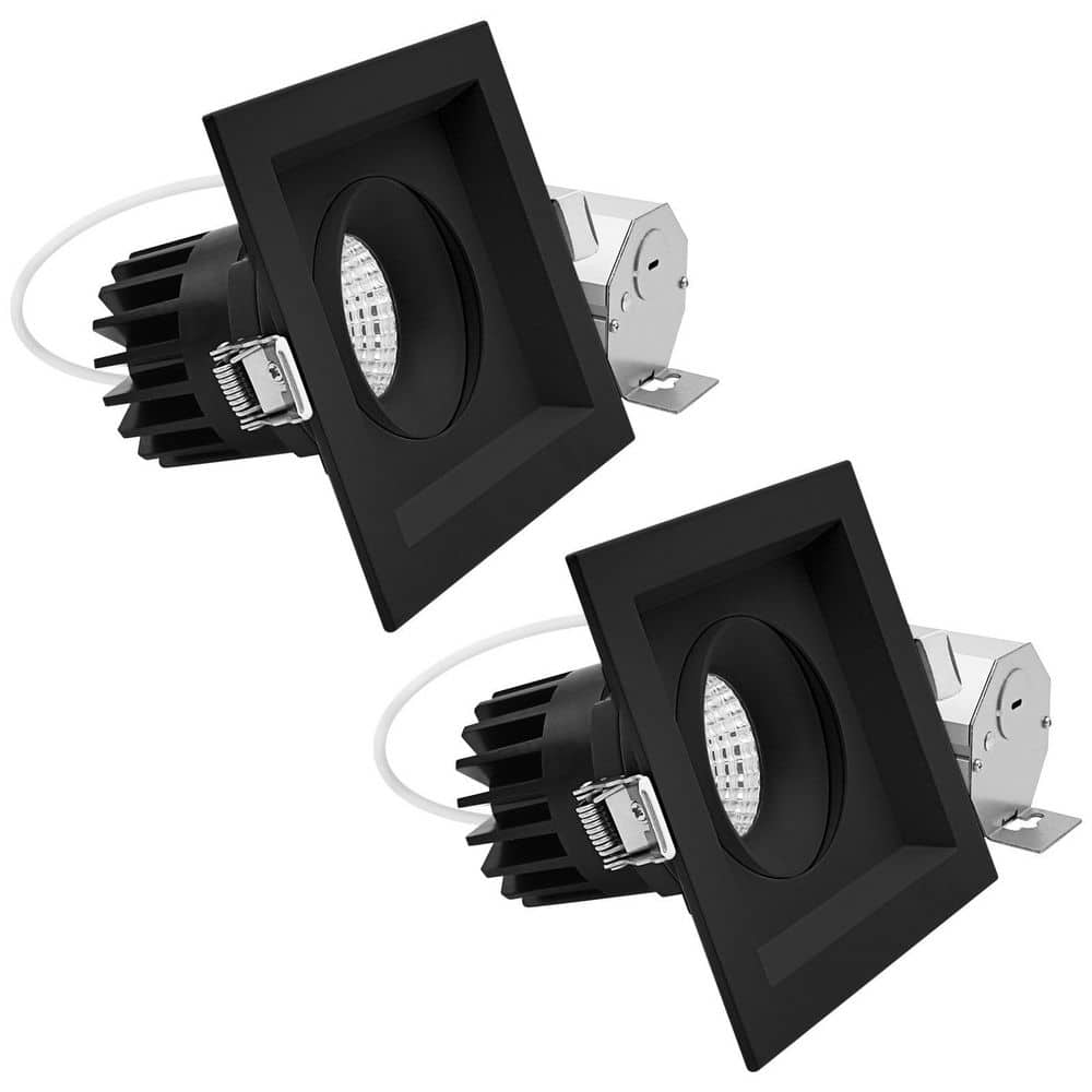 1-Head Integrated LED Square Black Regressed Gimbal Recessed Light, 360° + 15° Swivel, 5CCT, 15W, 1000LM Dimmable 2 Pack price history on PriceWatchPro