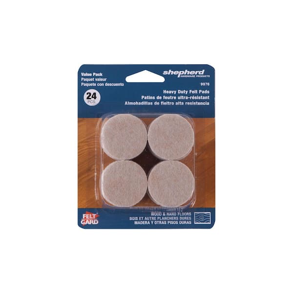 Shepherd 7/8 in. Beige Heavy-Duty Nail-On Round Felt Furniture Pads  (8-Pack) 9933 - The Home Depot
