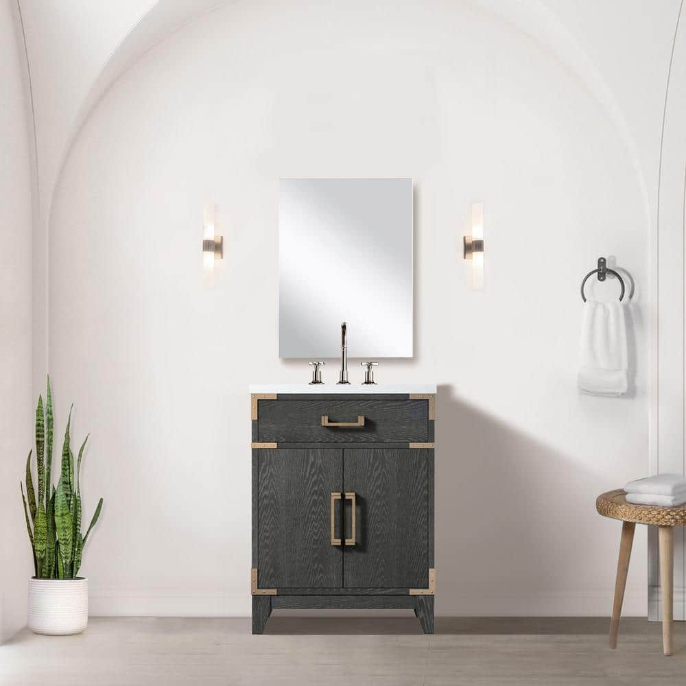 Fossa 24 in. W x 18 in. D Black Oak Single Bath Vanity with Acrylic Top and 18 in. Mirror price history on PriceWatchPro