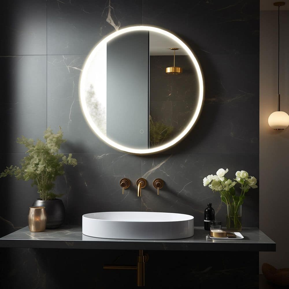 36 in. W x 36 in. H Round Frameless LED Wall Mount Bathroom Vanity Mirror with Touch Screen Switch price history on PriceWatchPro