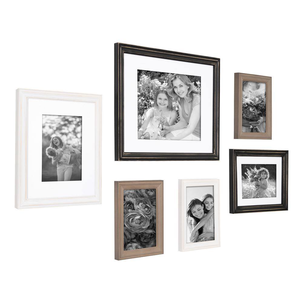 Bordeaux Multi-Color Wood Wall Frame Set, 11x14, 6-Piece