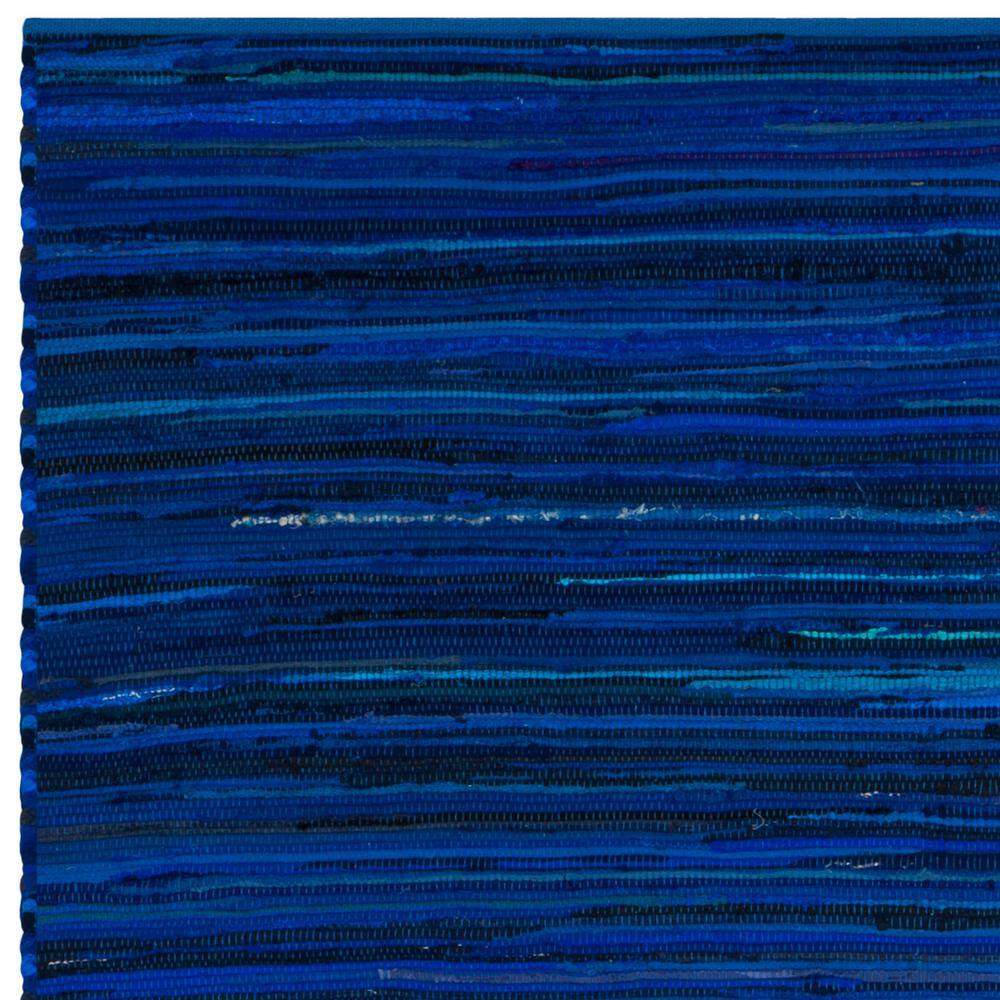 Handmade Blue and Multi Cotton Stripe Rug, 9' x 12'