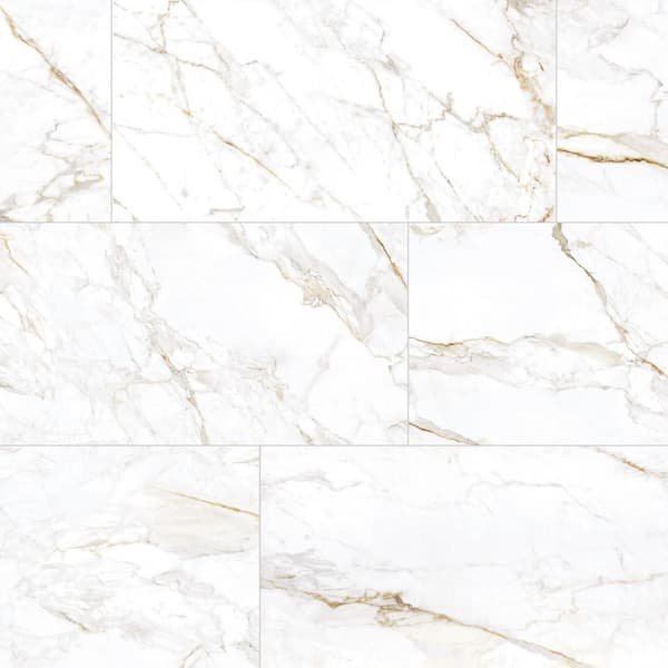 Kesler Marble Avorio 24 in. x 48 in. Polished Porcelain Floor and Wall Tile (15.5 sq. ft./case)