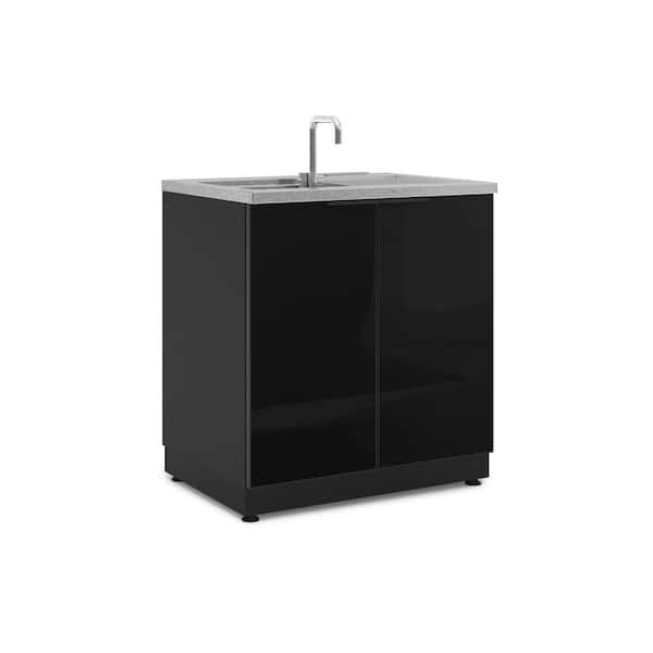 Outdoor Kitchen Aluminum Black 24 in. x 32 in. x 44.3 Sink Cabinet