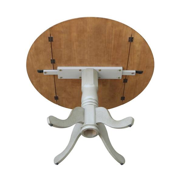 Round Dual Drop Leaf Pedestal Table, 42 Round Drop Leaf Pedestal Dining Table International Concepts