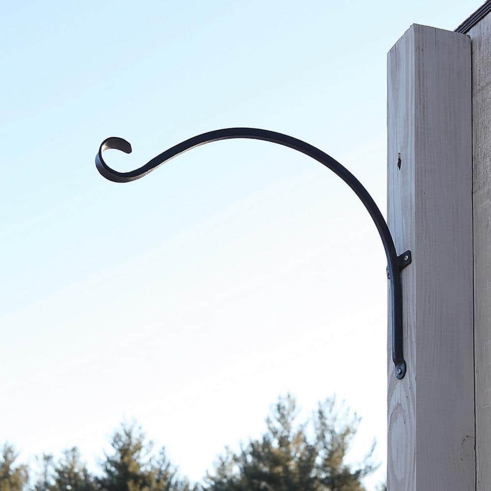 Black Wrought Iron Weather Resistant Wall Bracket Set