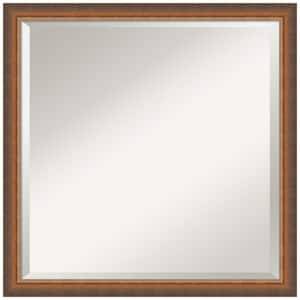 Two Tone Bronze Copper 22.25 in. x 22.25 in. Beveled Modern Square Wood Framed Bathroom Wall Mirror in Bronze