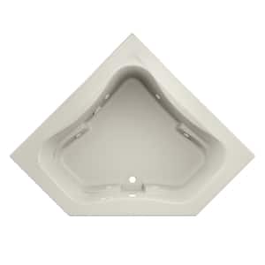PROJECTA 60 in. x 60 in. Acrylic Corner Drop-In Whirlpool Bathtub with Heater in Oyster