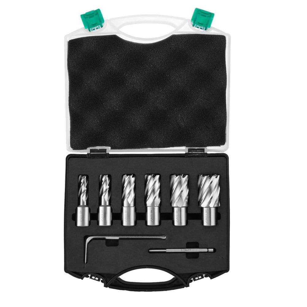 Annular Cutter Set, 6-Piece Weldon Shank Mag Drill Bits, 1/2 in. to 1-1/16 in. Cutting Diameter,1 in. Depth, No Cabinet price history on PriceWatchPro