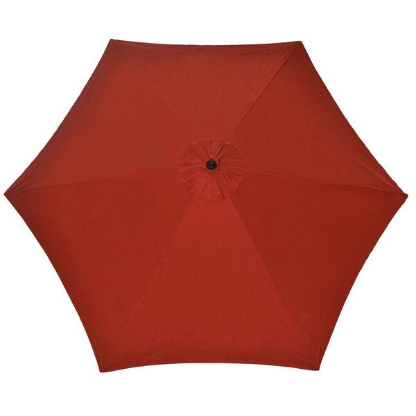 Hampton Bay 9 ft. Aluminum Patio Umbrella in Red Tweed
