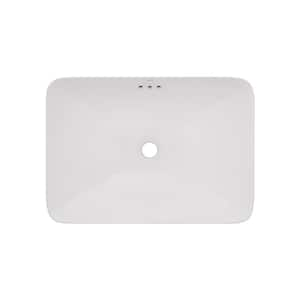 Volara 23 in. Rounded Corner Bathroom Sink in White Porcelain