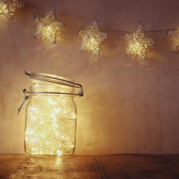Battery Operated LED Waterproof Mini String Lights with Timer (50ct) Warm White (Set of 2)