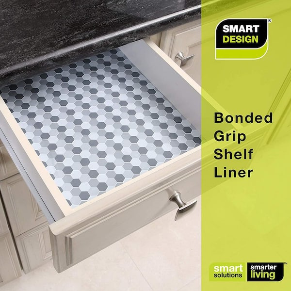 Smart Design Bonded Grip Shelf Liner – 12in x 10ft – Non-Adhesive Drawer  Liner with Strong Grip Helps Protect and Personalize Your Home Organization