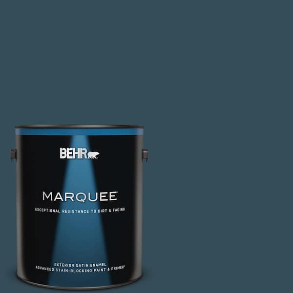 BEHR MARQUEE 1 gal. Home Decorators Collection #HDC-CL-28 Nocturne Blue Satin Enamel Exterior Paint & Primer