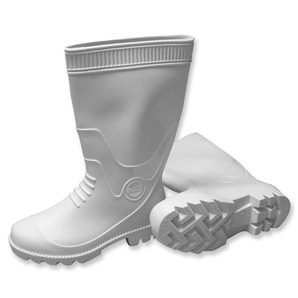 Unisex PVC White Rubber Boots Size 10 887009W The Home Depot