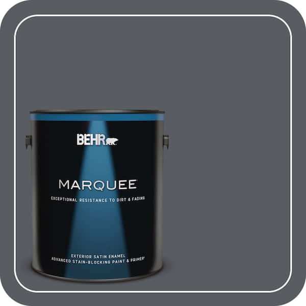 BEHR MARQUEE 1 gal. #PPU18-02 Pencil Point Satin Enamel Exterior Paint & Primer