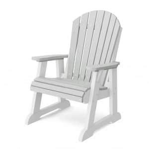 Heritage Light Gray and White Plastic Outdoor High Fan Back Chair