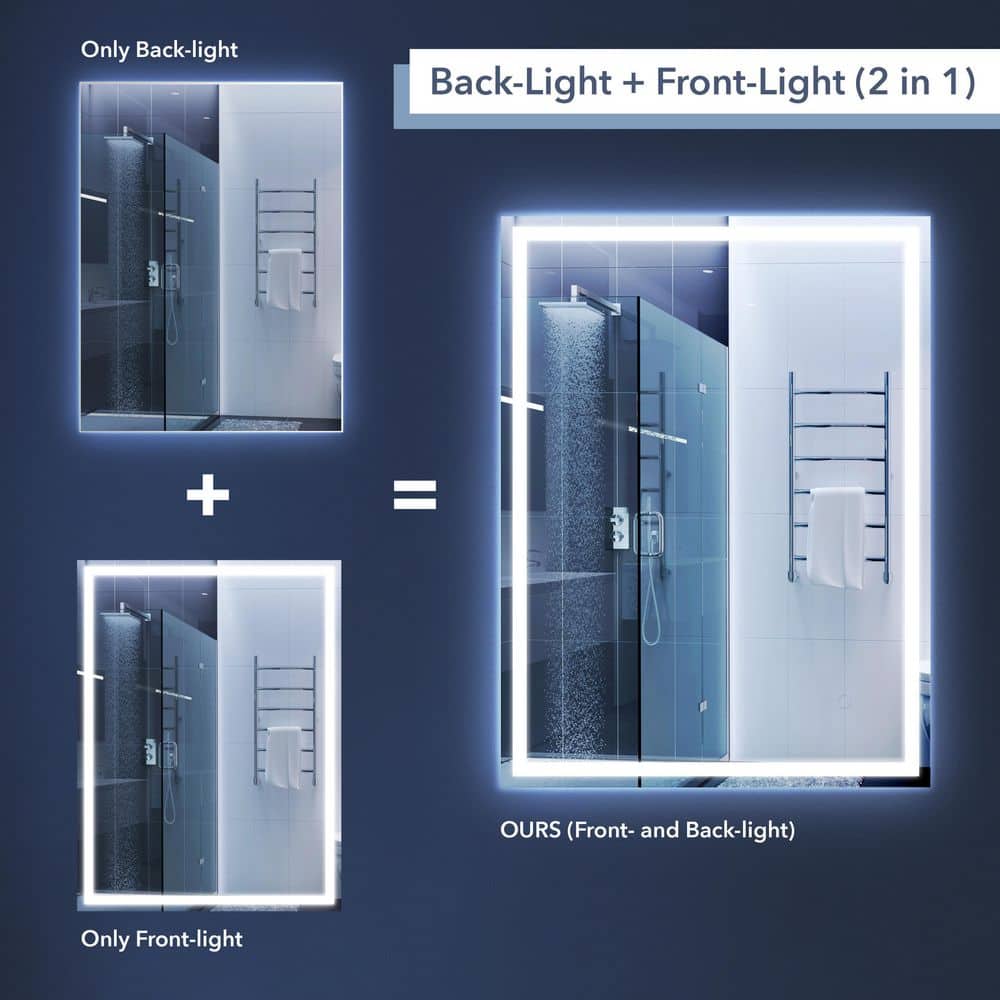 Pax Rectangular Frameless LED Bathroom Vanity Mirror