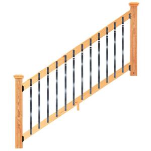ProWood 6 ft. Southern Yellow Pine Stair Rail Kit with Aluminum Round ...