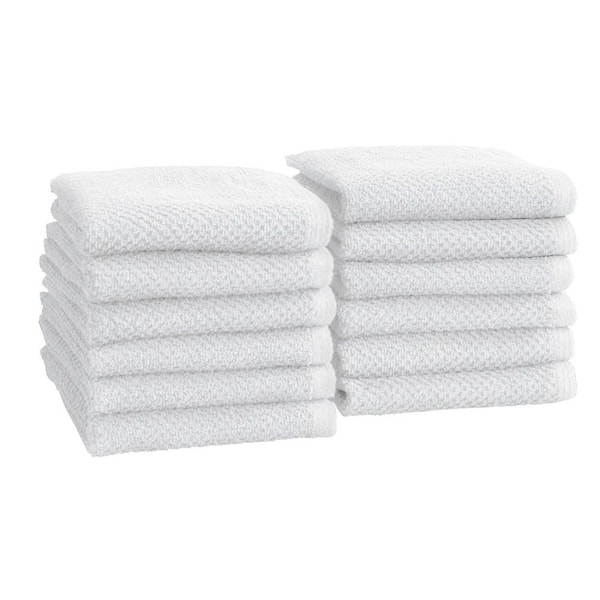 Optic White 12-Pack Cotton Quick-Dry Washcloth Set
