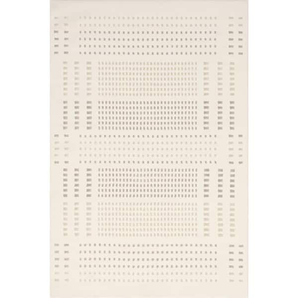 Asbury 6 ft. x 9 ft. Cream/Grey Geometric Machine Washable Area Indoor Area Rug