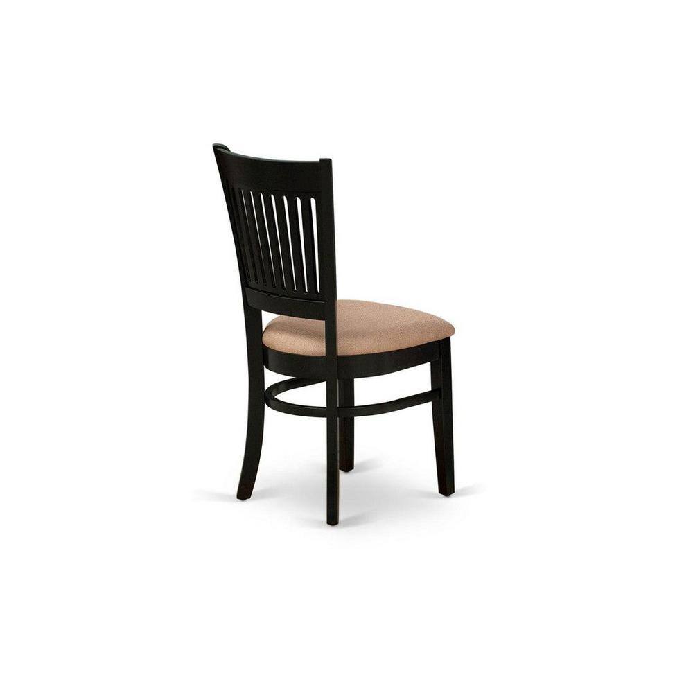 Nova Black Rectangular Dining Set with Linen Fabric Chairs