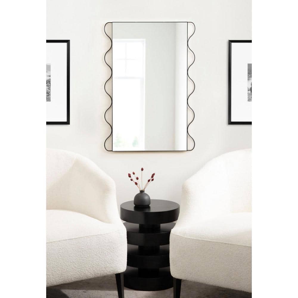 Wriggle Black Metal Framed Rectangular Vanity Mirror