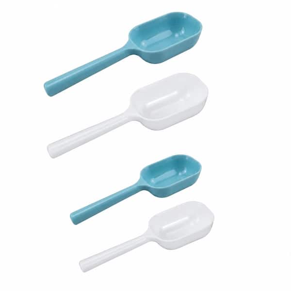 Set of Four Rectangular Measuring Spoons for Precise Portioning of Dry and Liquid Ingredients in Kitchen Cooking