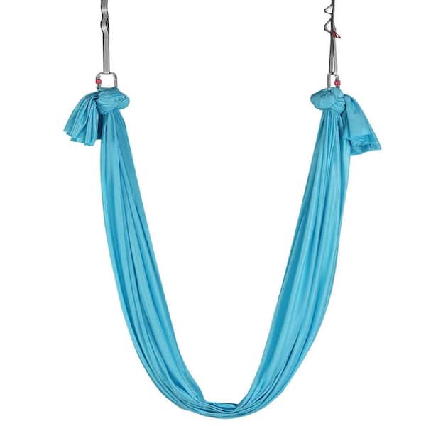SVOPES Aerial Yoga Hammock and Swing, 5.5 Yards, 100gsm Nylon Fabric Kit, Complete Rigging Hardware, Simple Setup Guide, Blue
