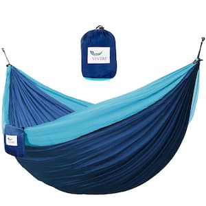 10.6 ft Portable Nylon Hammock in Navy and Turquoise