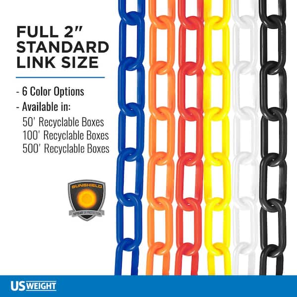 3/4 in. Light Duty Plastic Chain - Standard Colors by Crowd Control Warehouse