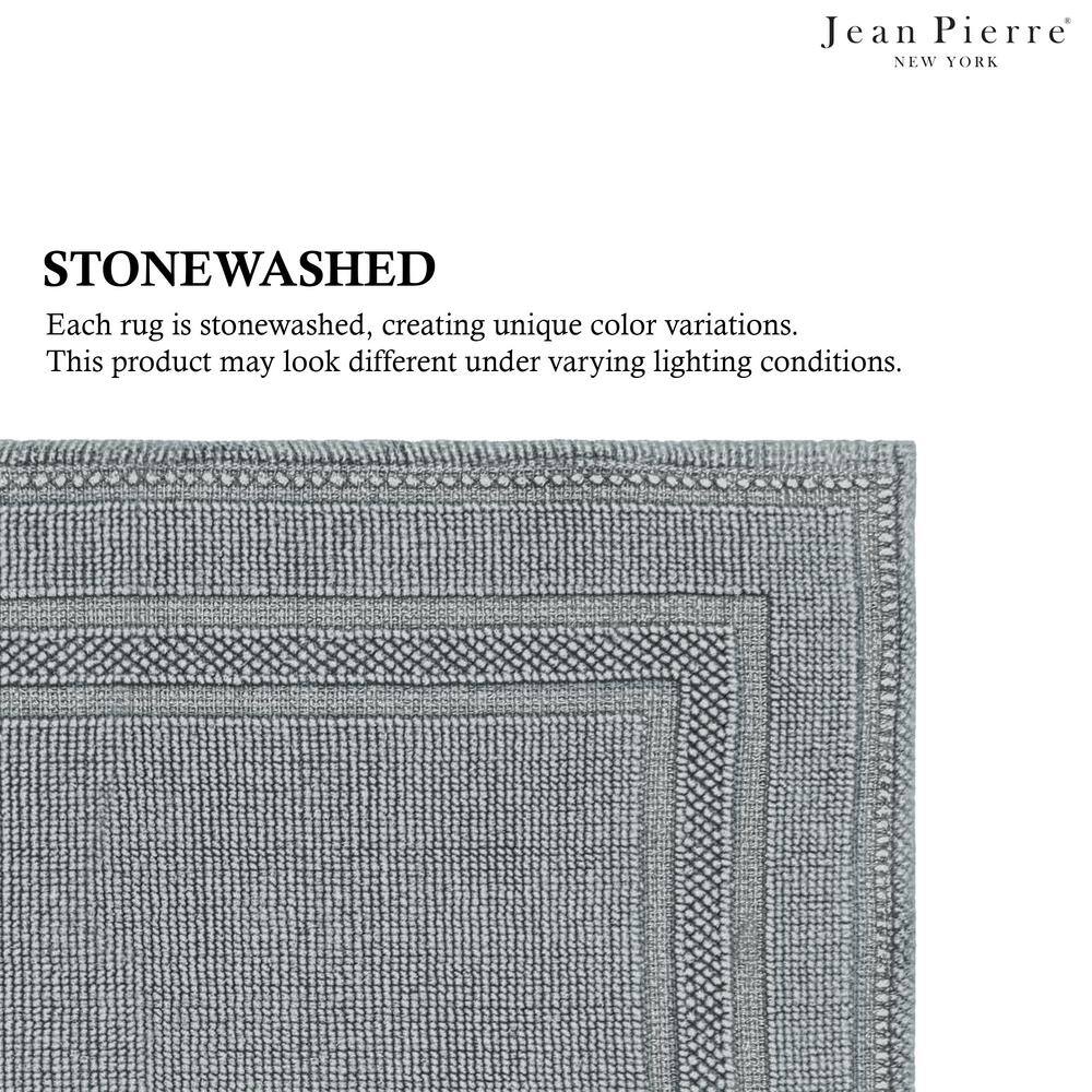 Stonewashed Chic Gray Blue Cotton Bath Rug Set, 2-Piece
