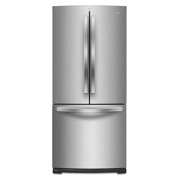 Whirlpool 30 in. W 19.7 cu. ft. French Door Refrigerator in Monochromatic Stainless Steel