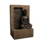 9.25 in. Indoor Cascading Sitting Buddha Statue Waterfall Tabletop Water Fountain
