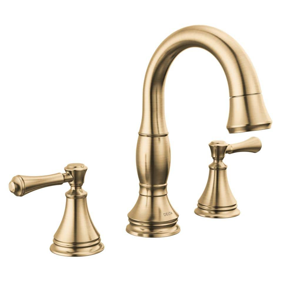 Delta Cassidy 8 in. Widespread Double-Handle Bathroom Faucet with Pull ...