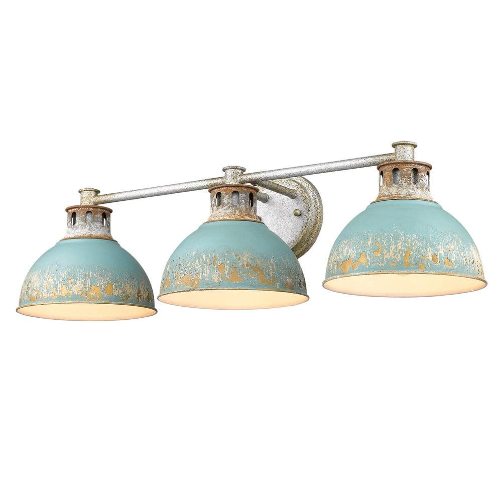 Golden Lighting Kinsley 3 Light Aged Steel Bath Vanity 0865 BA3 AGV